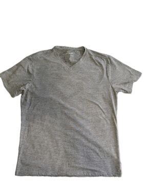 01.ALGO Men's L Premium Vneck Striped Performance T-Shirt Quick Dry Anti Odor